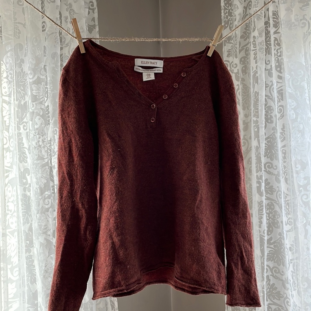 Merino Wool Burnt Orange Sweater